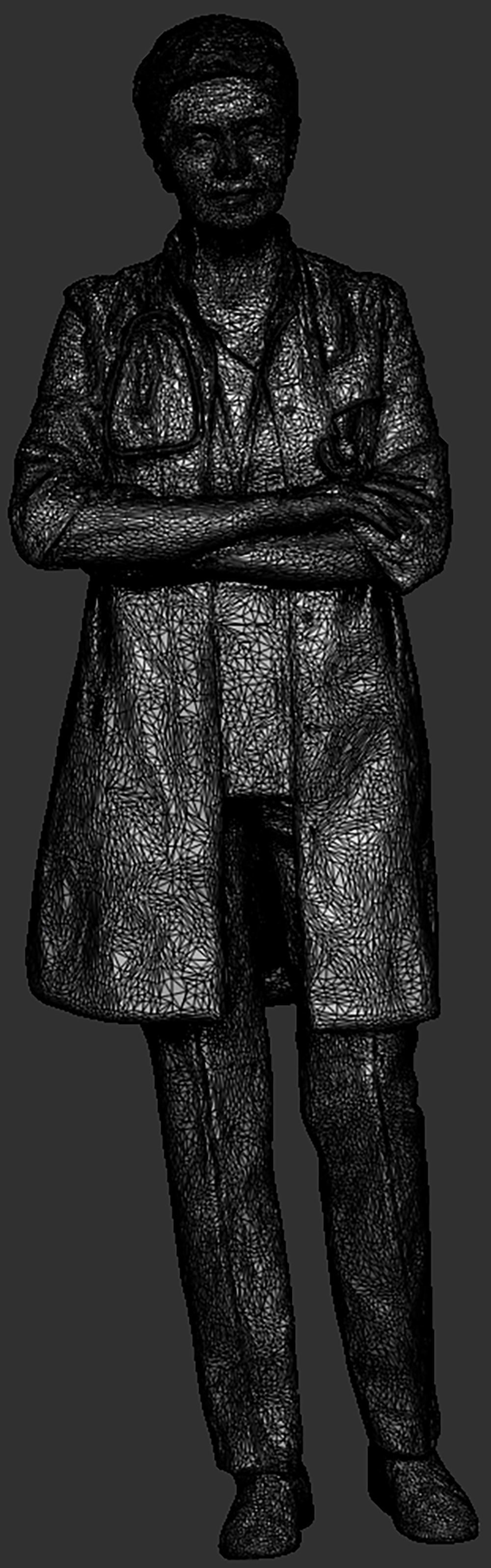 Female doctor posing 414 Low-poly 3D model_7