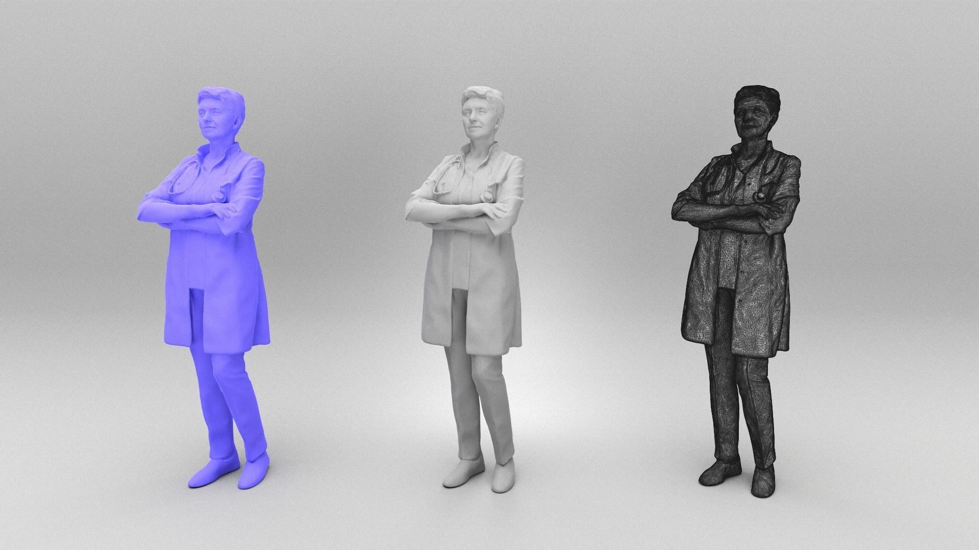 Female doctor posing 414 Low-poly 3D model_4