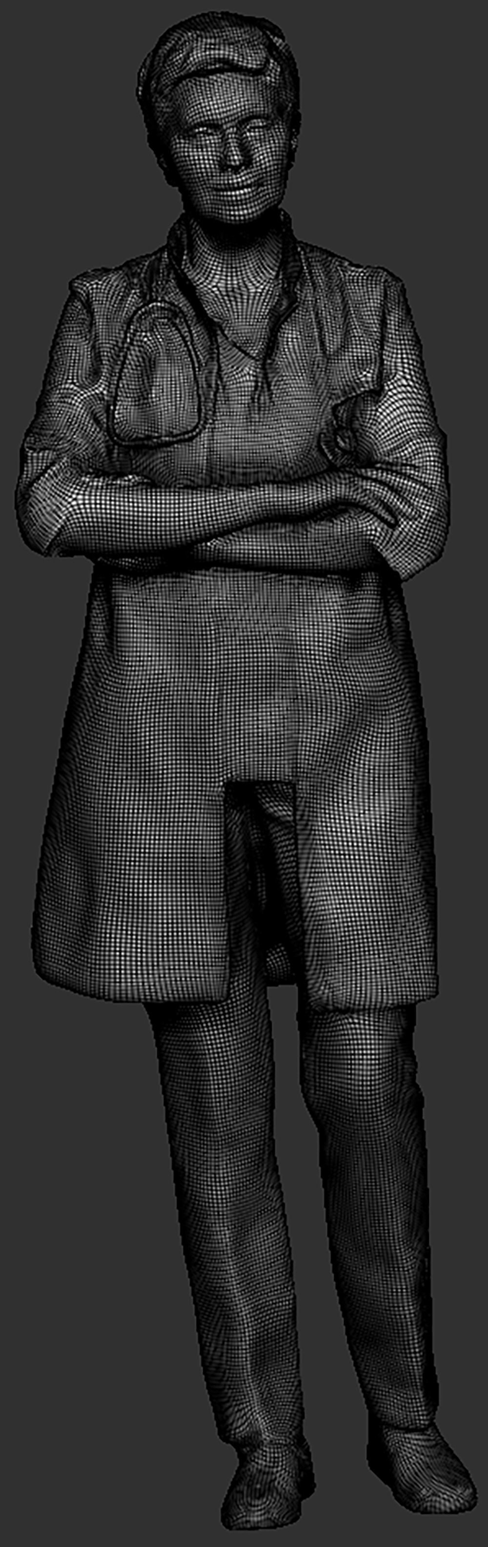 Female doctor posing 414 Low-poly 3D model_5