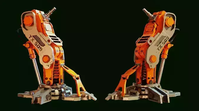 robot leg parts  Low-poly 3D model