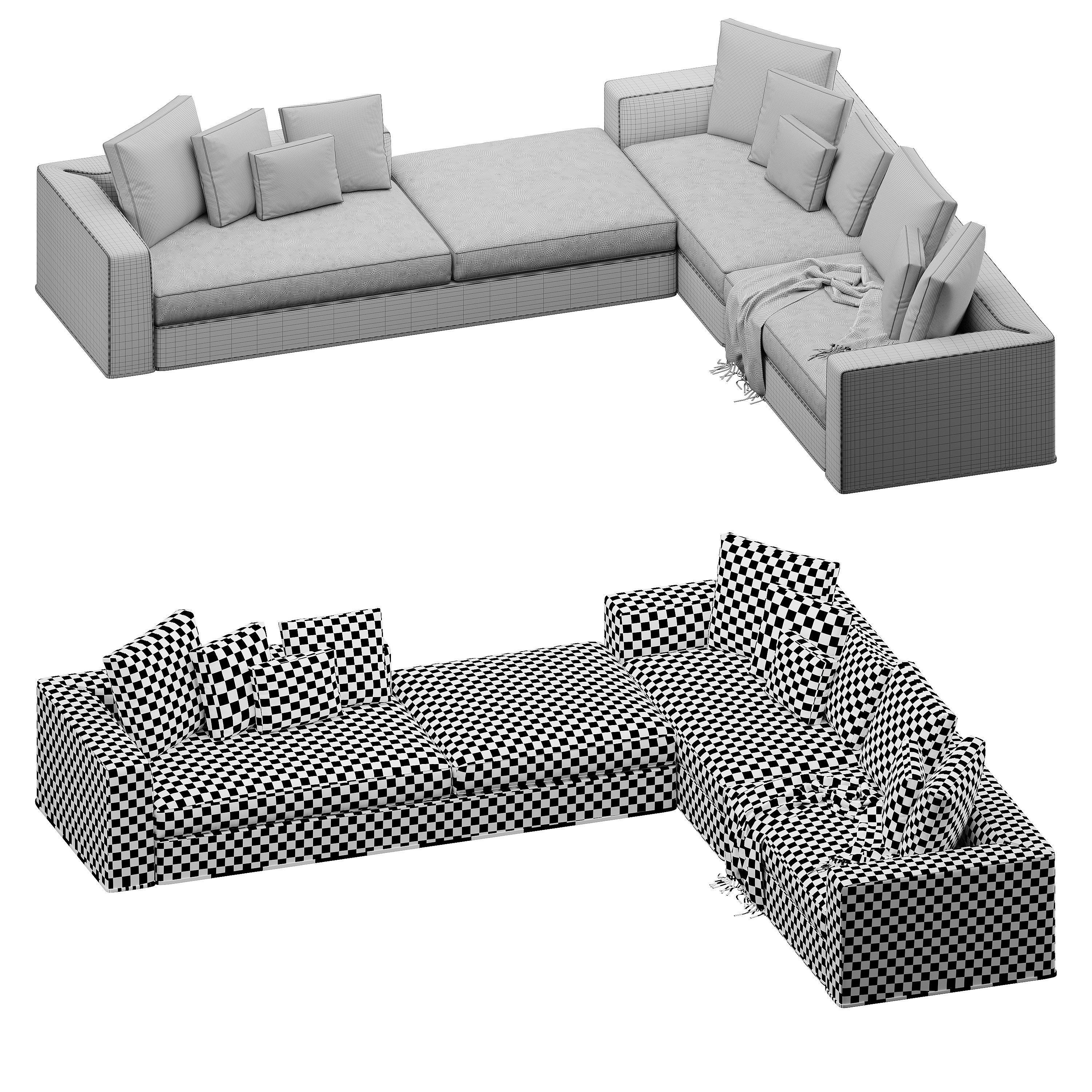 Powell Sofa 3D model_9