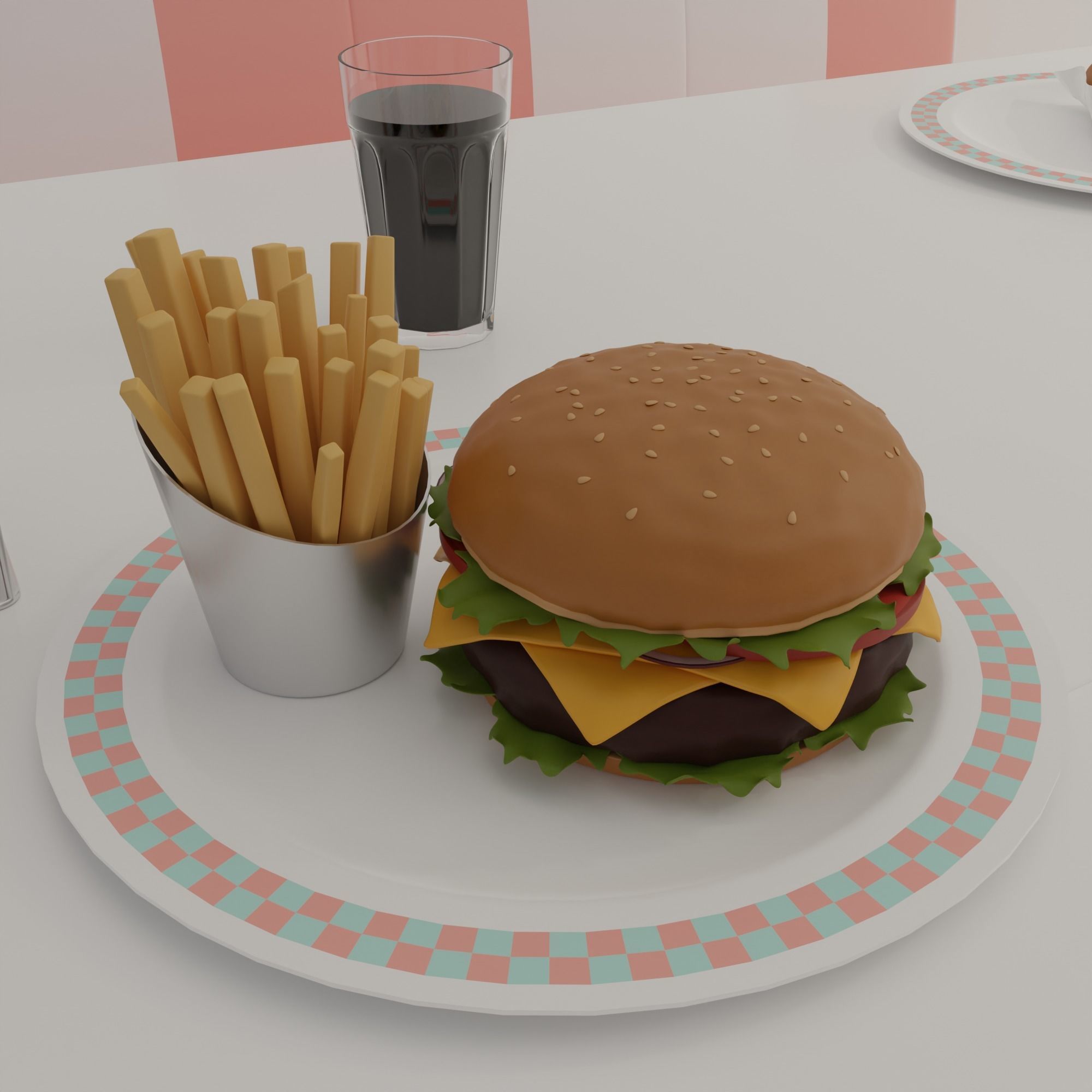 American diner 3D model_4