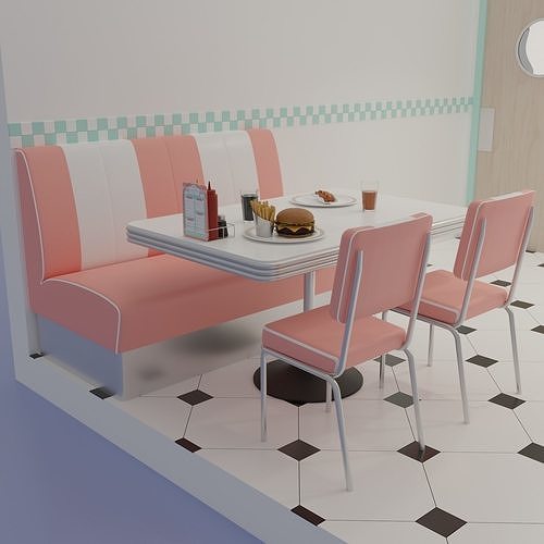 American diner 3D model 4