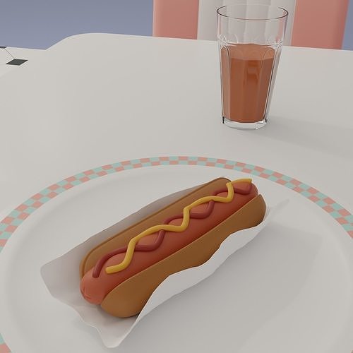 American diner 3D model 6