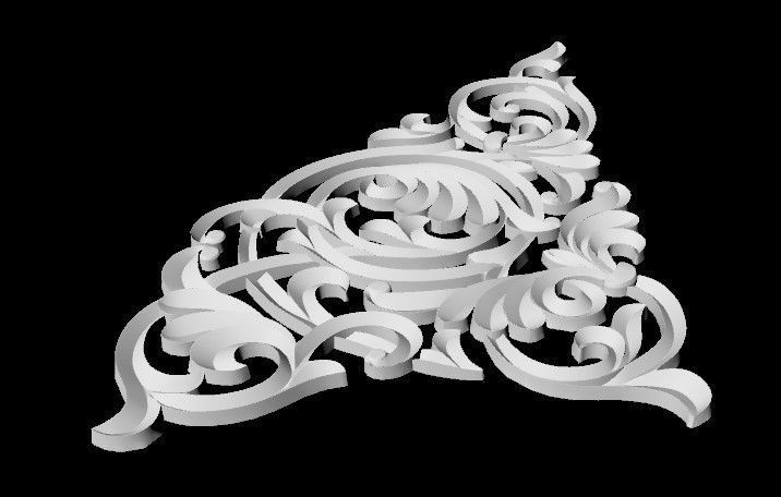 Central decor ornament for furniture 3D model_4