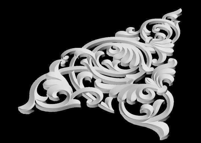 Central decor ornament for furniture 3D model_3