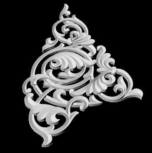 Central decor ornament for furniture 3D model_5