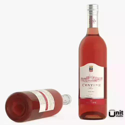 Rose Wine Bottle 3D model