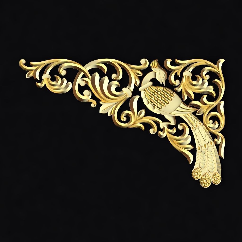 Central decor ornament for furniture 3D model_1