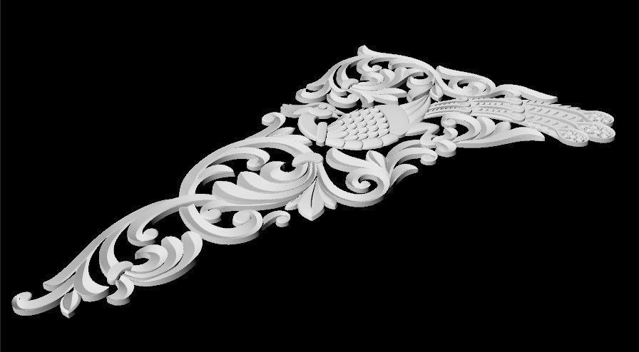 Central decor ornament for furniture 3D model_5