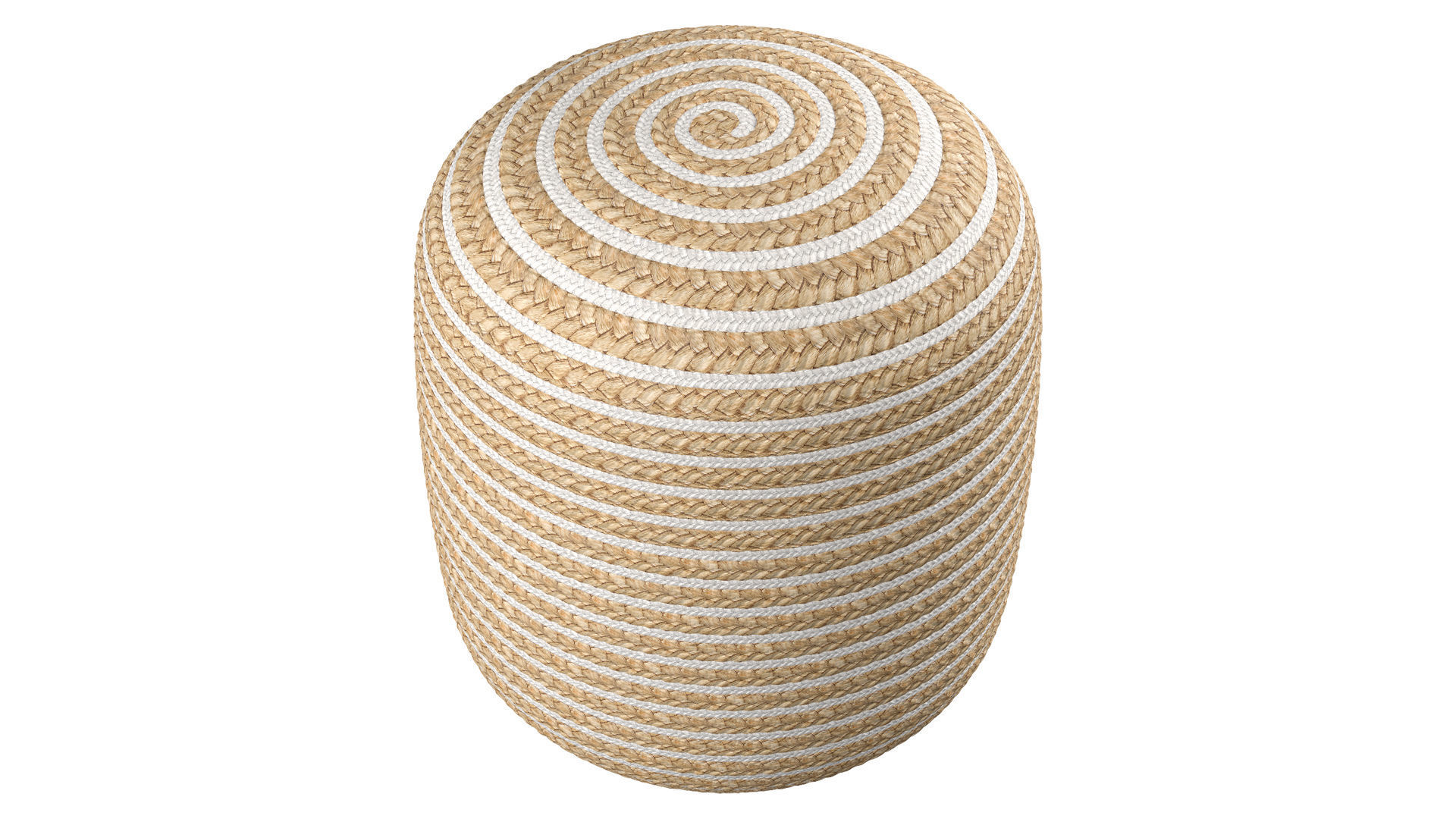 Round Pouf fait a la main 3D model_1