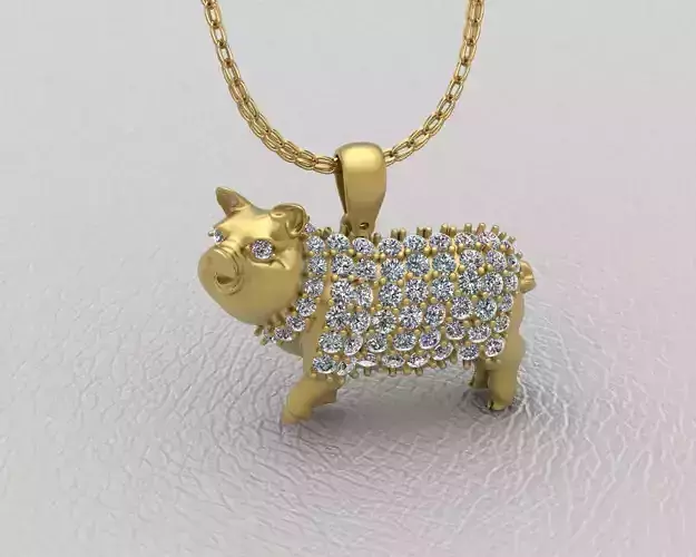 golden pig 3D model 3D print model 3D print model