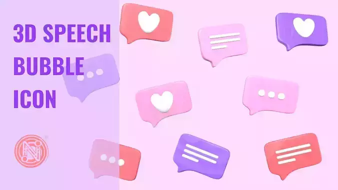 3D Speech Bubble Icon 3D model