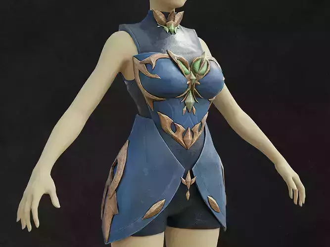 Breast Armor Dark fantasy body female asset