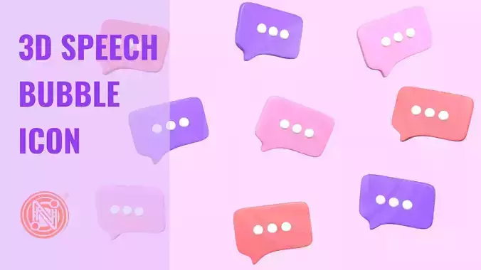 3D Speech Bubble Icon 3D model