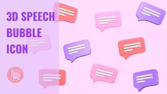 3D Speech Bubble Icon 3D model