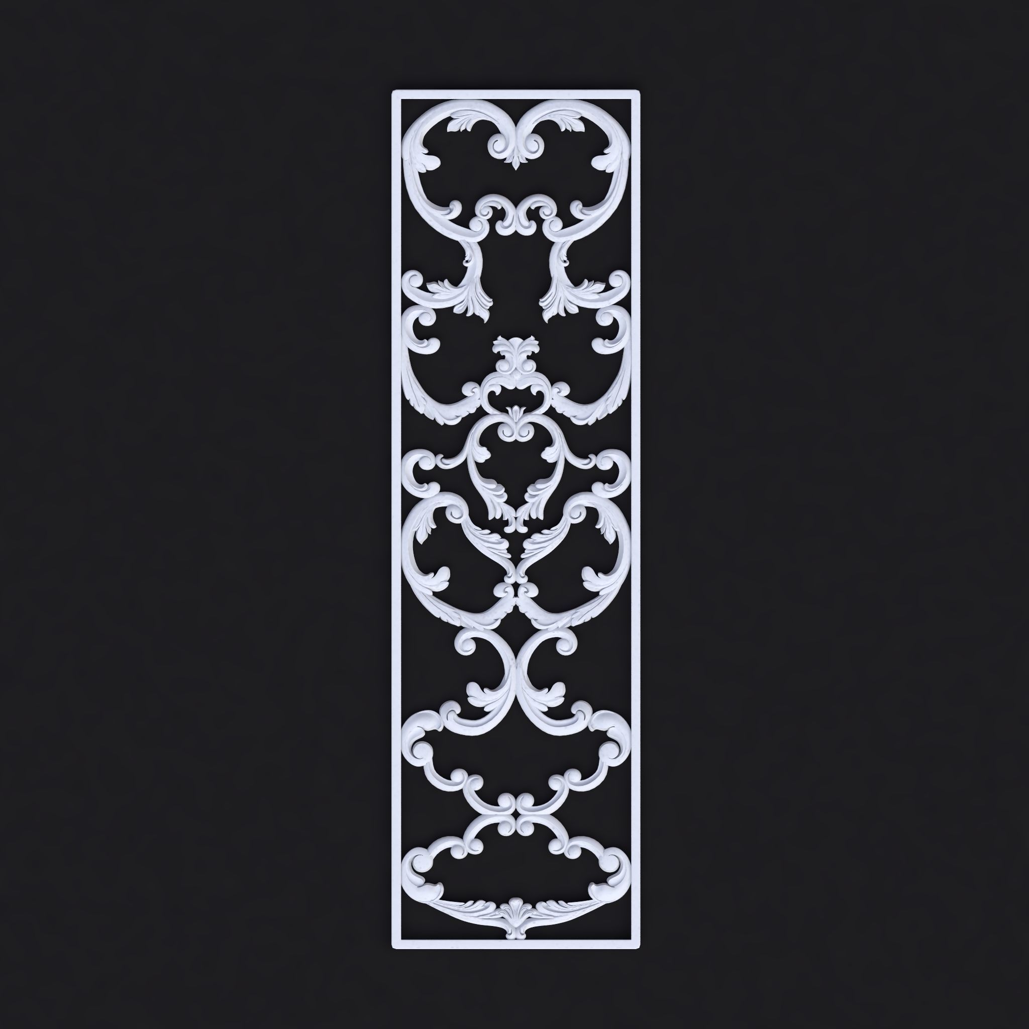 Central decor ornament for furniture 3D model_1