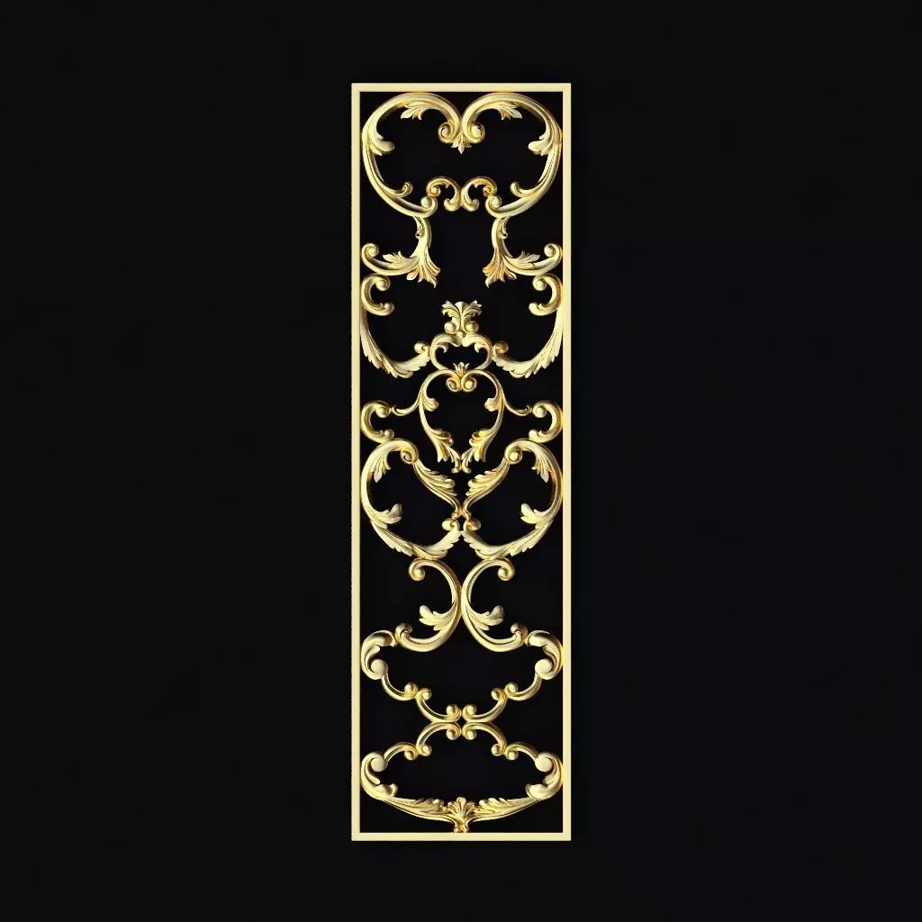 Central decor ornament for furniture 3D model_0