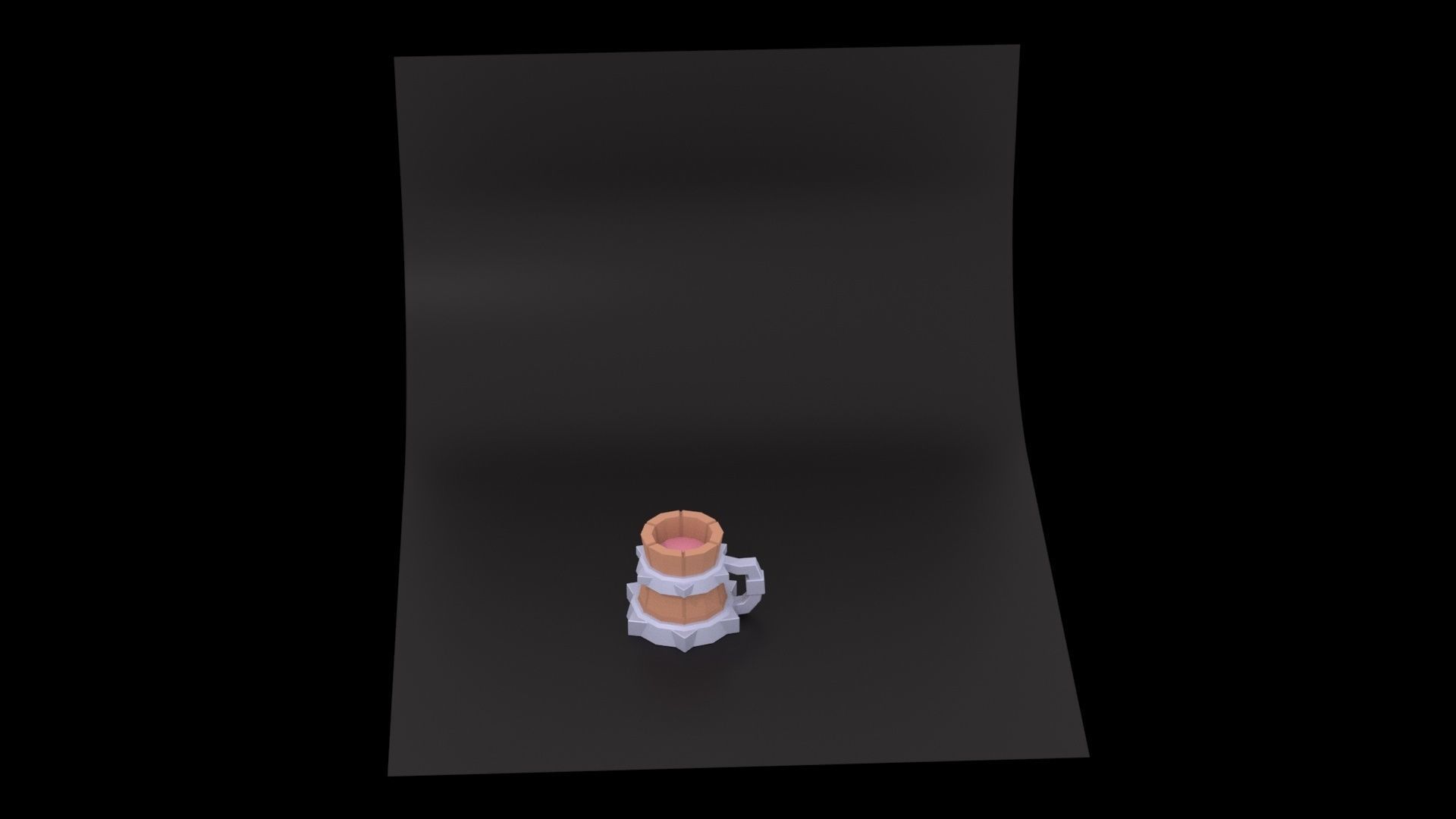 Low Poly Game Ready Medieval Mug Low-poly 3D model_8