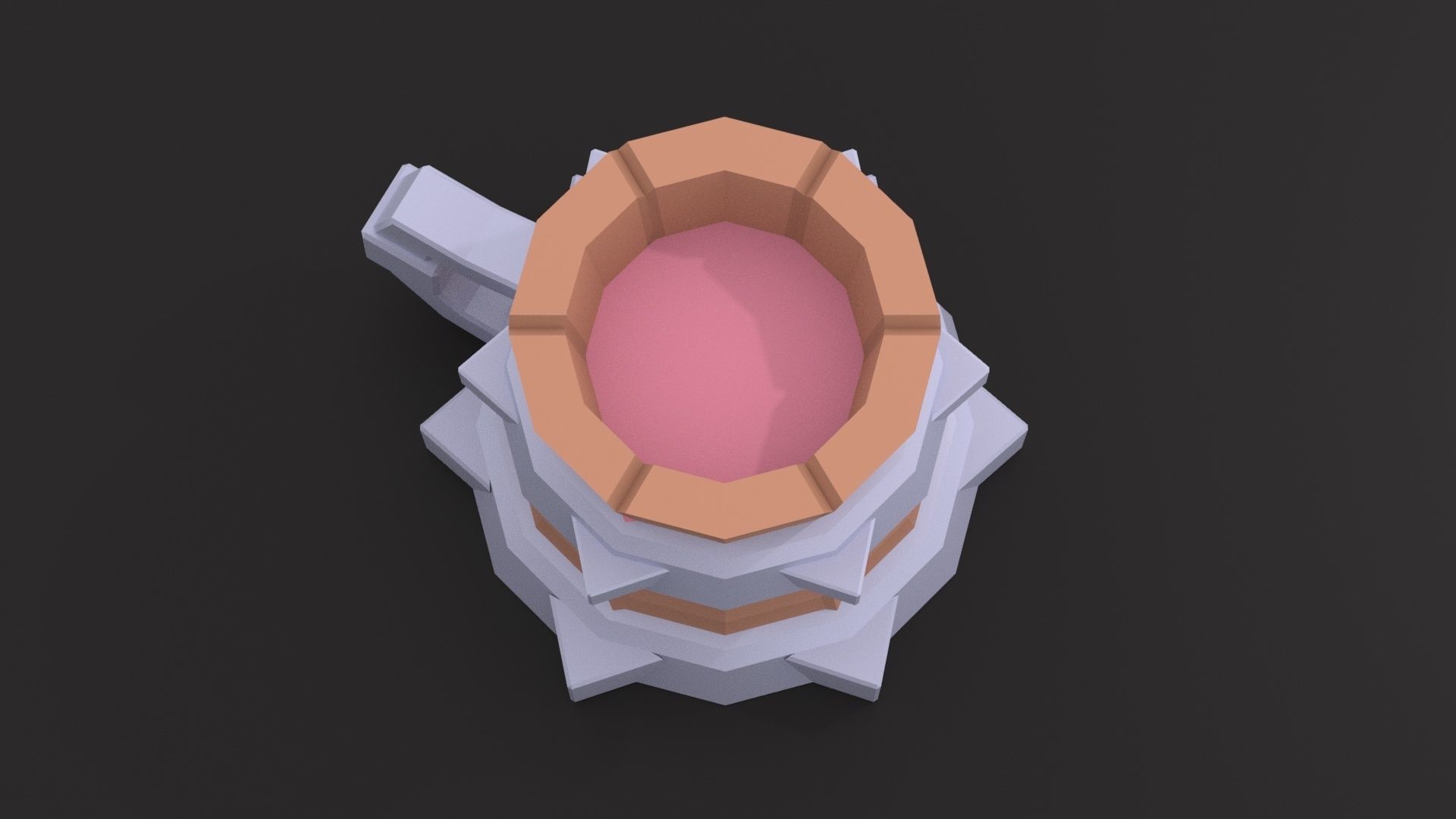 Low Poly Game Ready Medieval Mug Low-poly 3D model_3