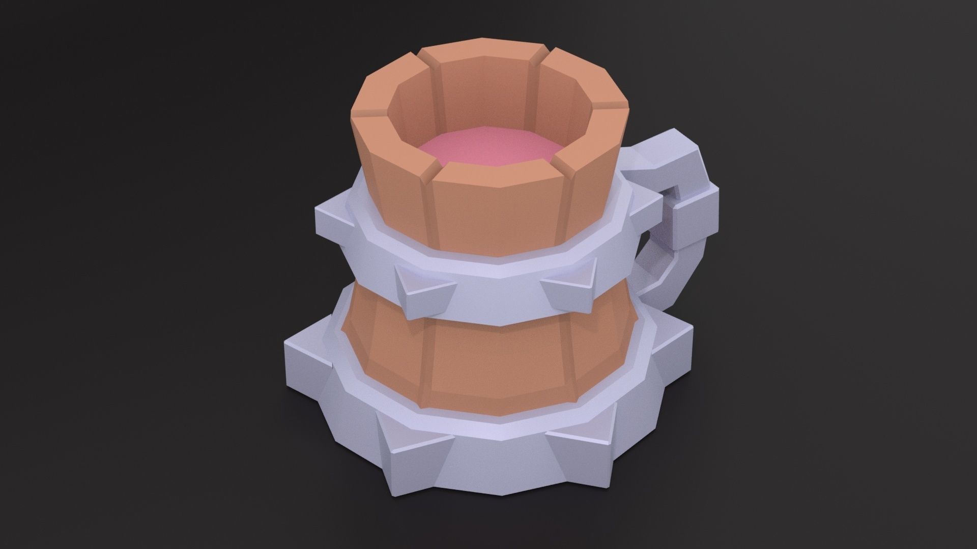 Low Poly Game Ready Medieval Mug Low-poly 3D model_6