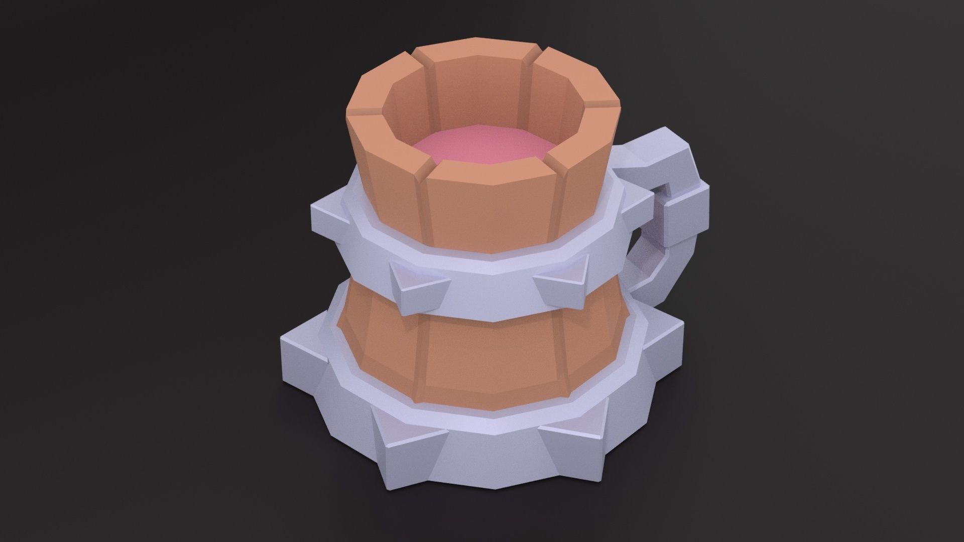 Low Poly Game Ready Medieval Mug Low-poly 3D model_4