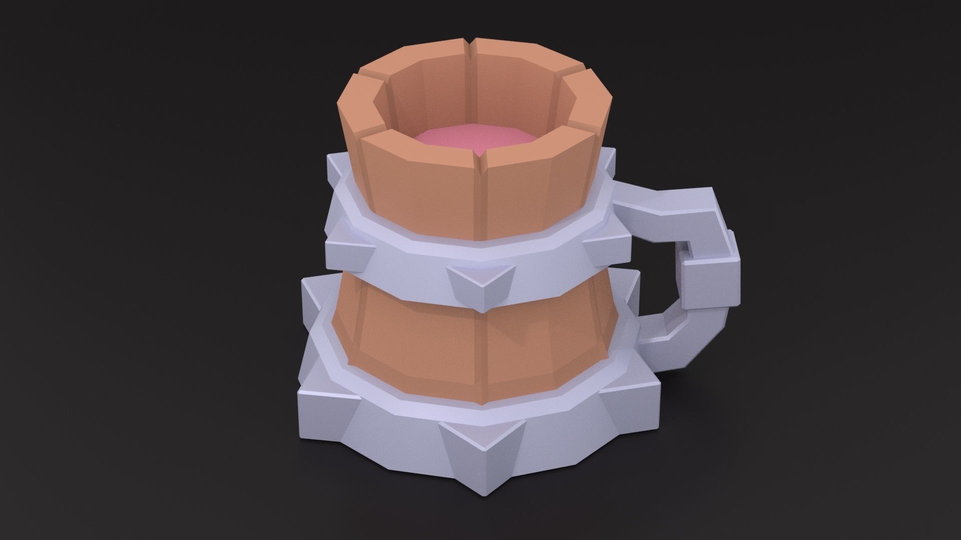 Low Poly Game Ready Medieval Mug Low-poly 3D model_7