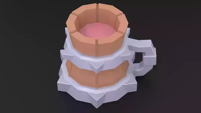 Low Poly Game Ready Medieval Mug Low-poly 3D model Low Poly Game Ready Medieval Mug Low-poly 3D model