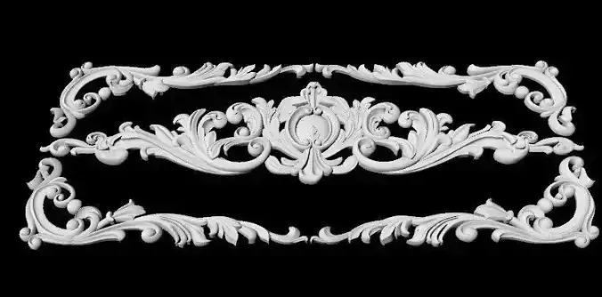 Central decor ornament for furniture 3D model