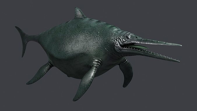 Ichthyosaur ichthyosaurus giant lizard fish marine reptile 3D model
