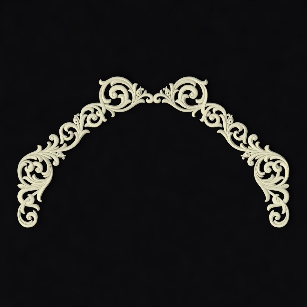 Central decor ornament for furniture 3D model_1