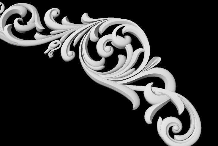 Central decor ornament for furniture 3D model_4