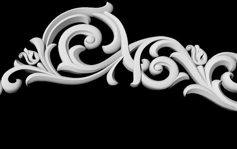 Central decor ornament for furniture 3D model_3