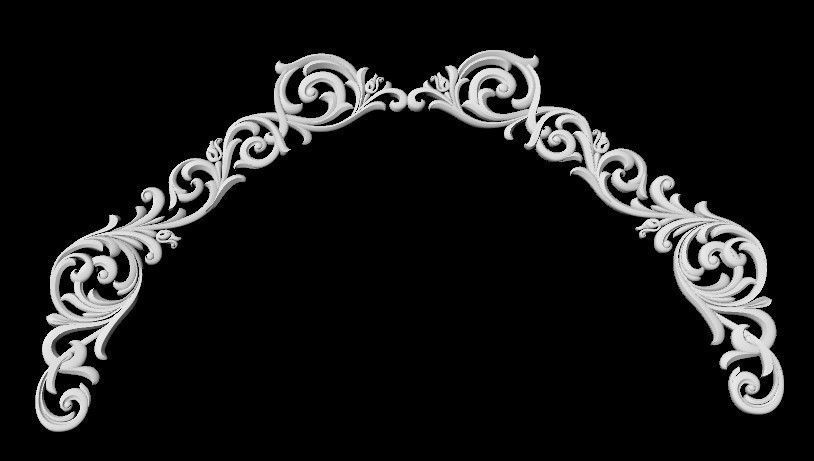 Central decor ornament for furniture 3D model_2