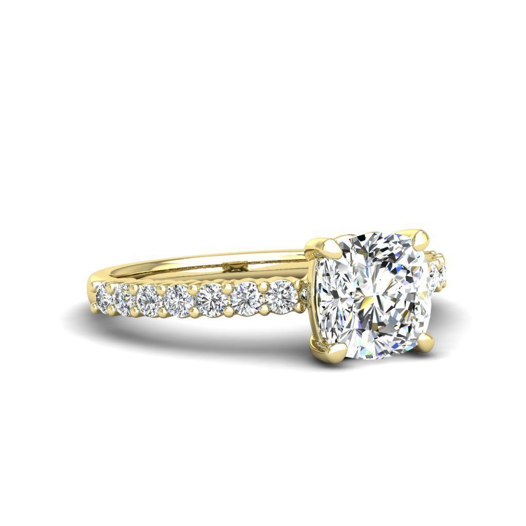 Engagement ring Alice qushion 3D print model_25