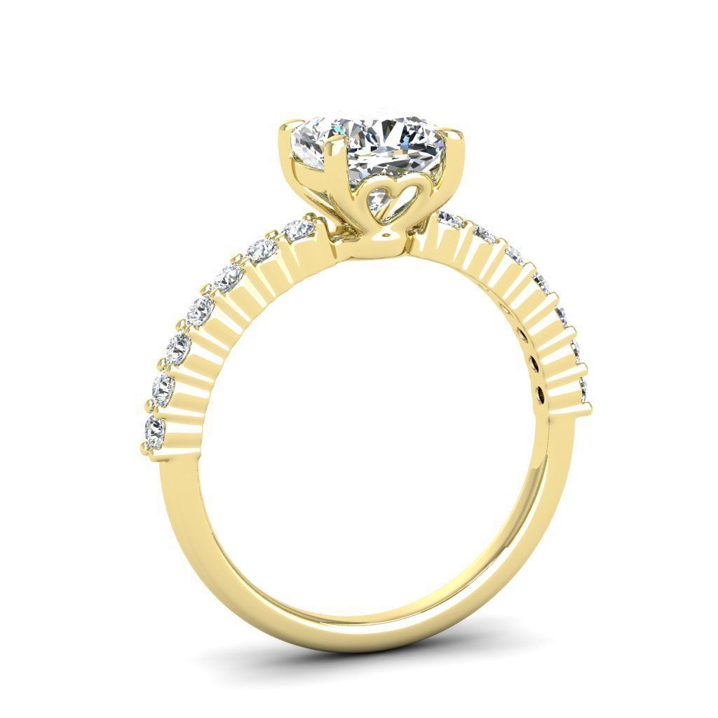 Engagement ring Alice qushion 3D print model_22