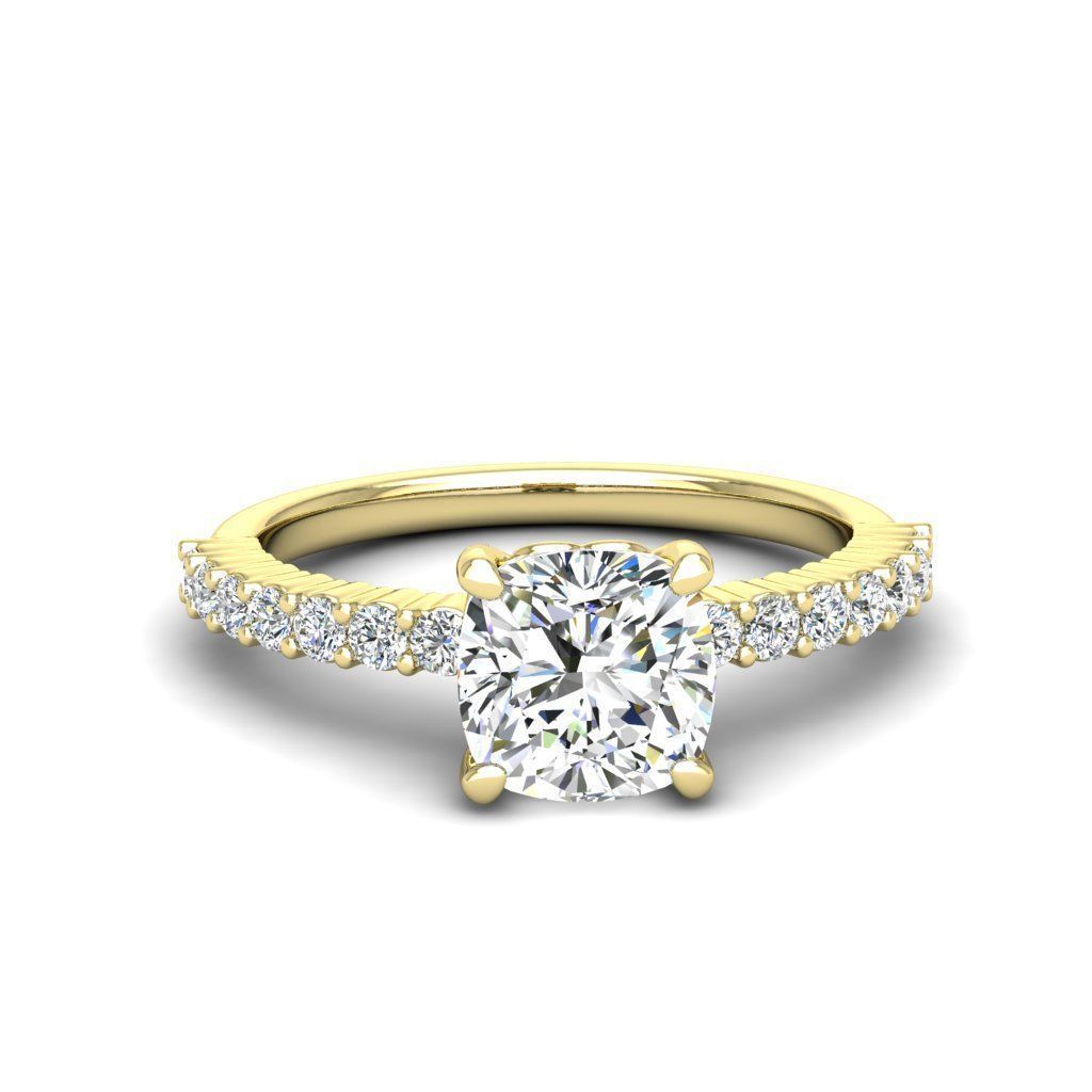 Engagement ring Alice qushion 3D print model_21