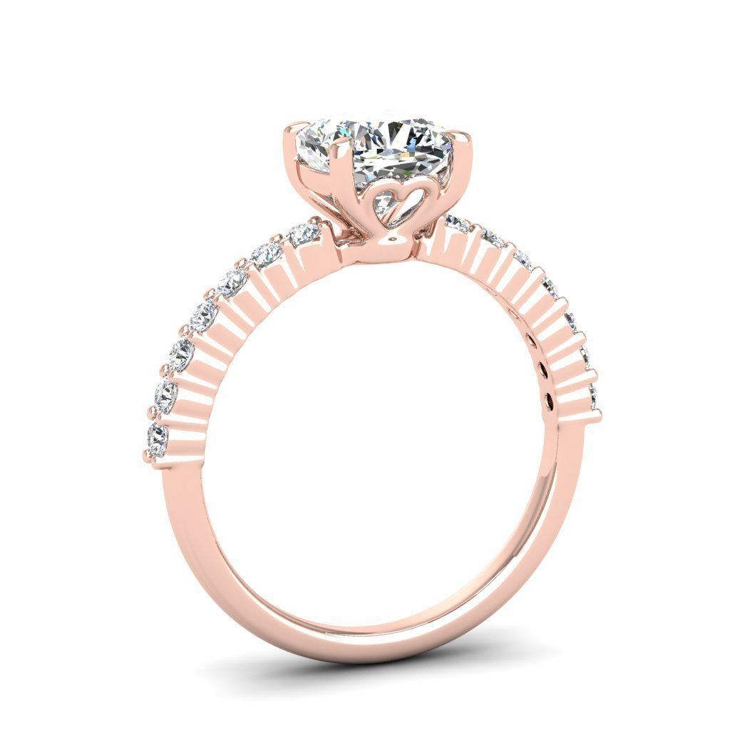 Engagement ring Alice qushion 3D print model_5