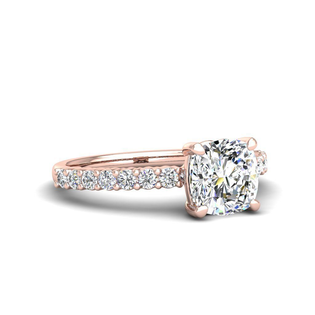 Engagement ring Alice qushion 3D print model_8