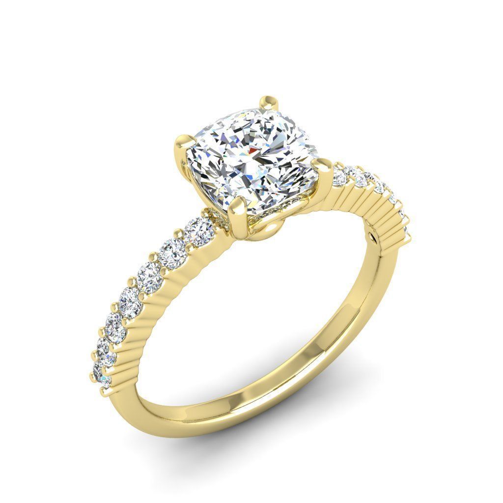 Engagement ring Alice qushion 3D print model_12