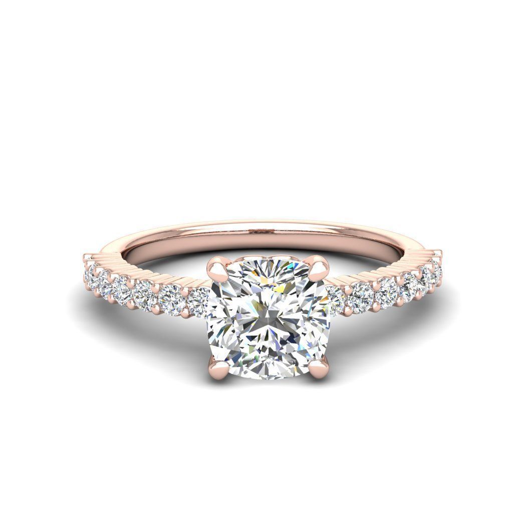 Engagement ring Alice qushion 3D print model_27