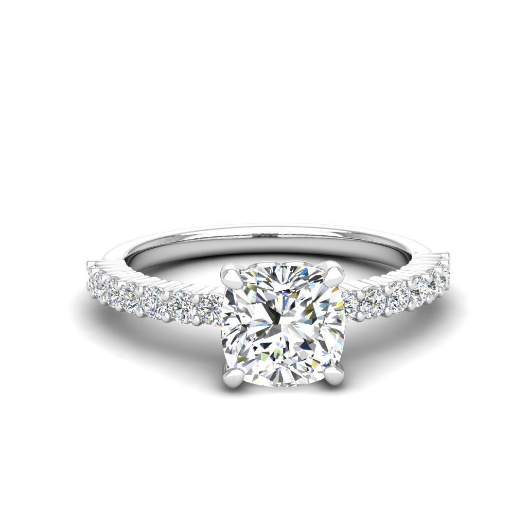 Engagement ring Alice qushion 3D print model_2