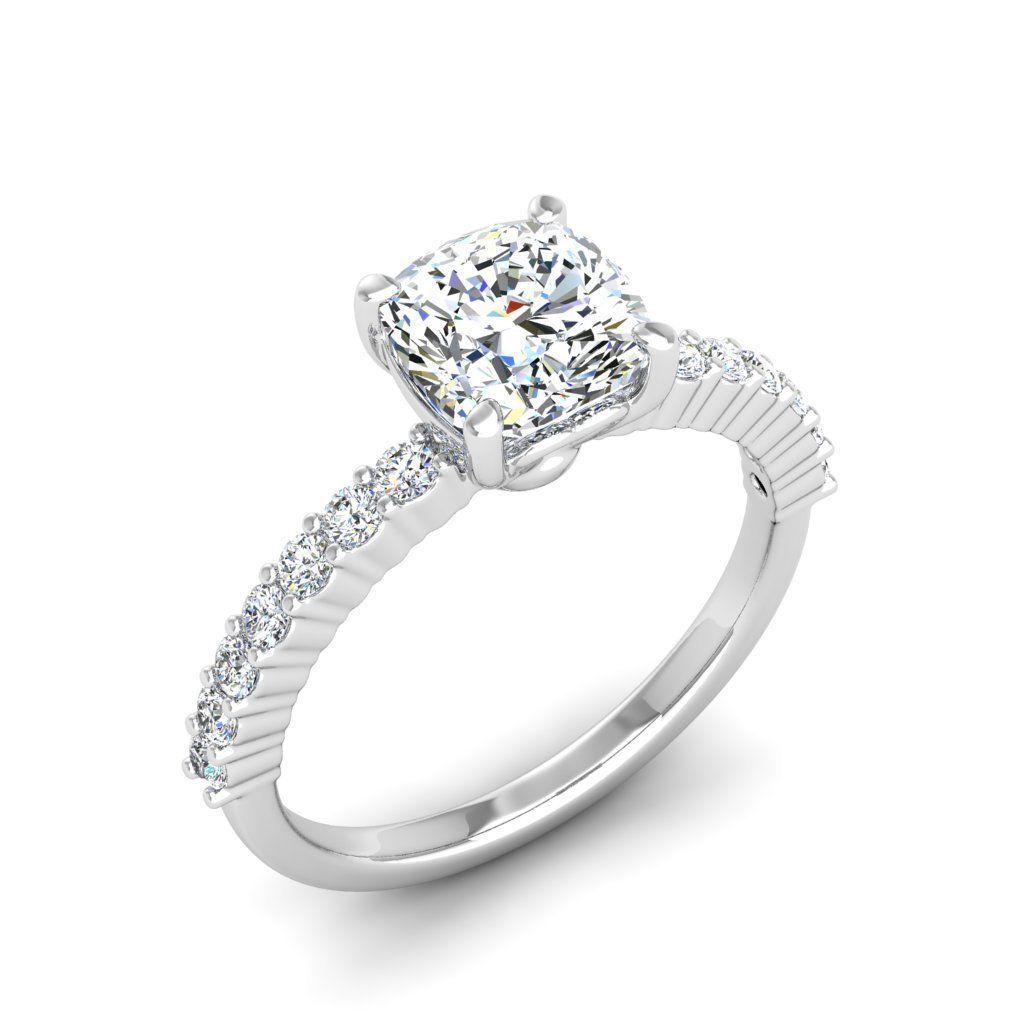 Engagement ring Alice qushion 3D print model_17