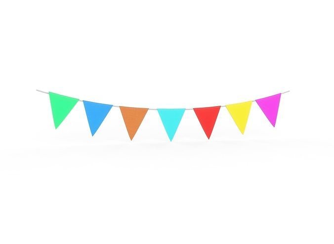 Carnival Garland low poly v001 Low-poly 3D model