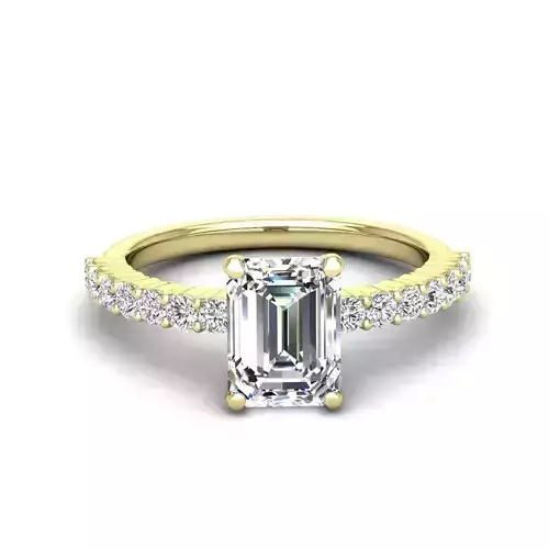 Engagement ring Alice emerald 3D print model