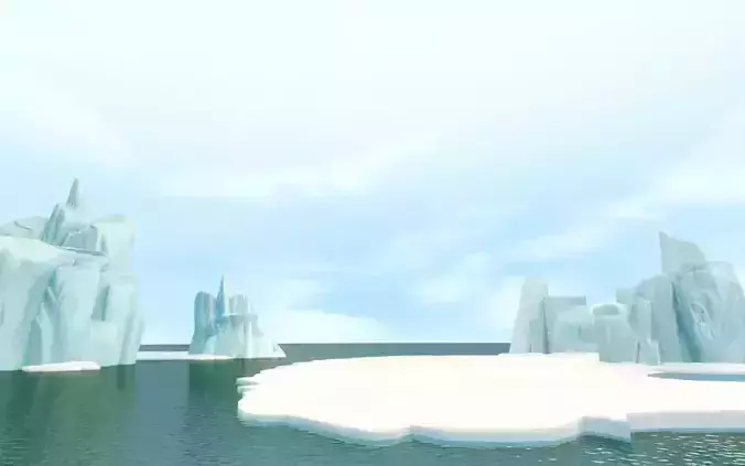 Cartoon Iceberg cliff sea Snow Mountain Ice Block ice field