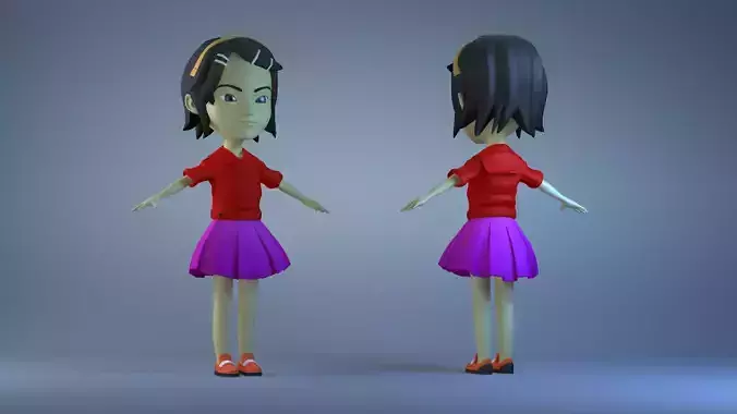 Toon sister student Cartoon Beauty Girl  