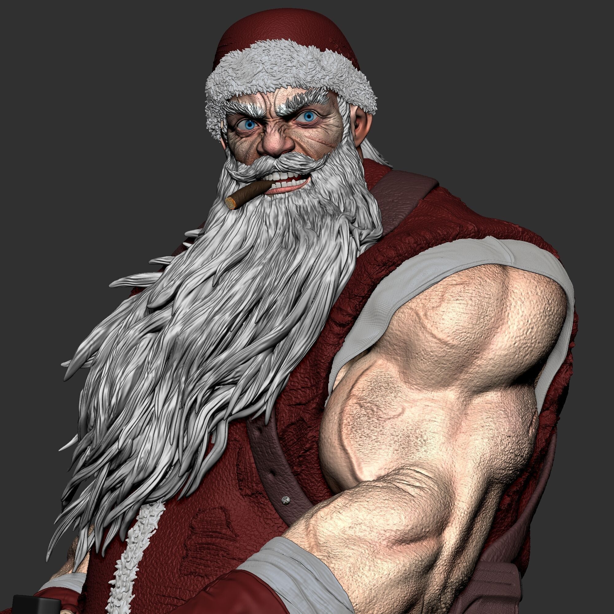 Badass Santa Claus 3D Print Model 3D print model_7