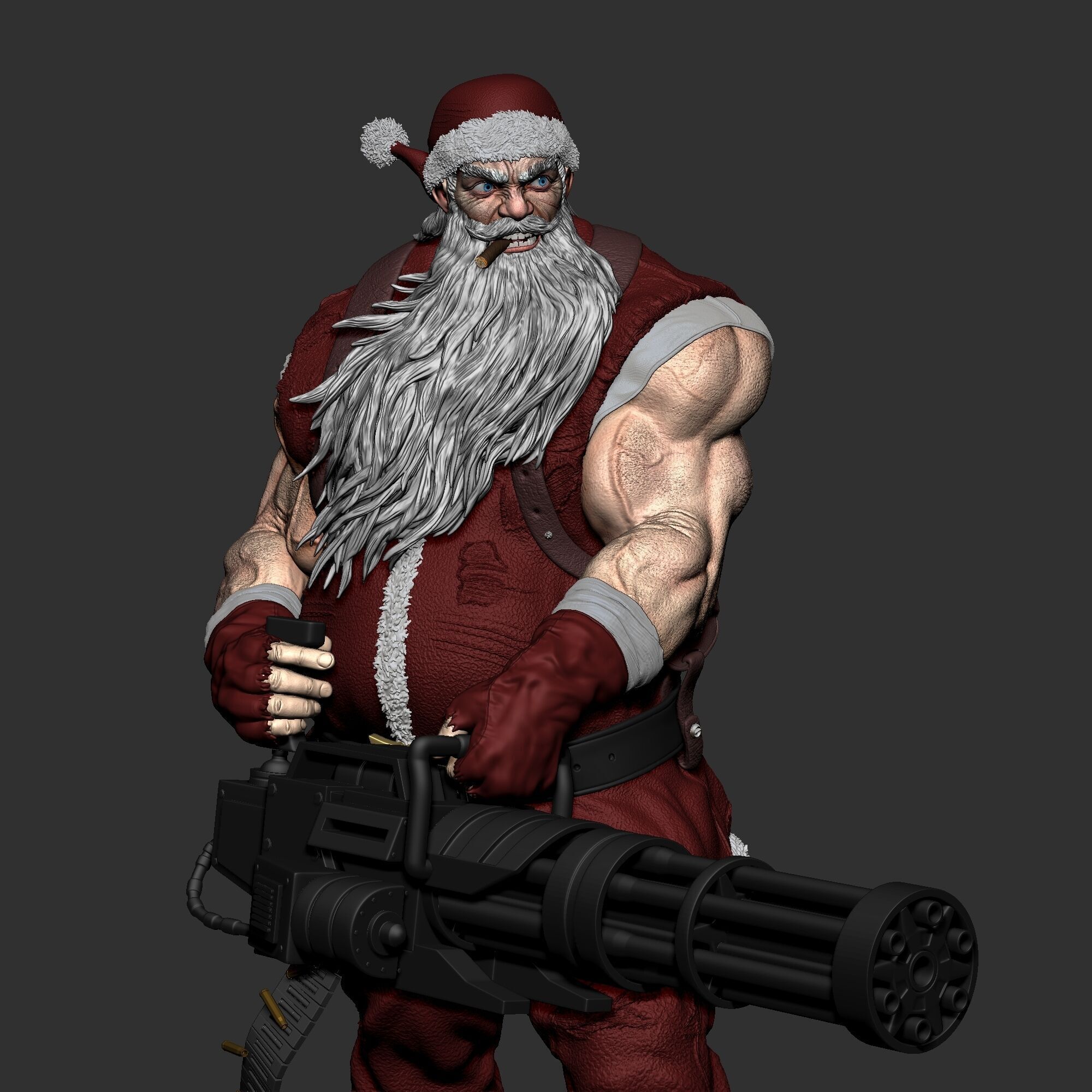 Badass Santa Claus 3D Print Model 3D print model_6