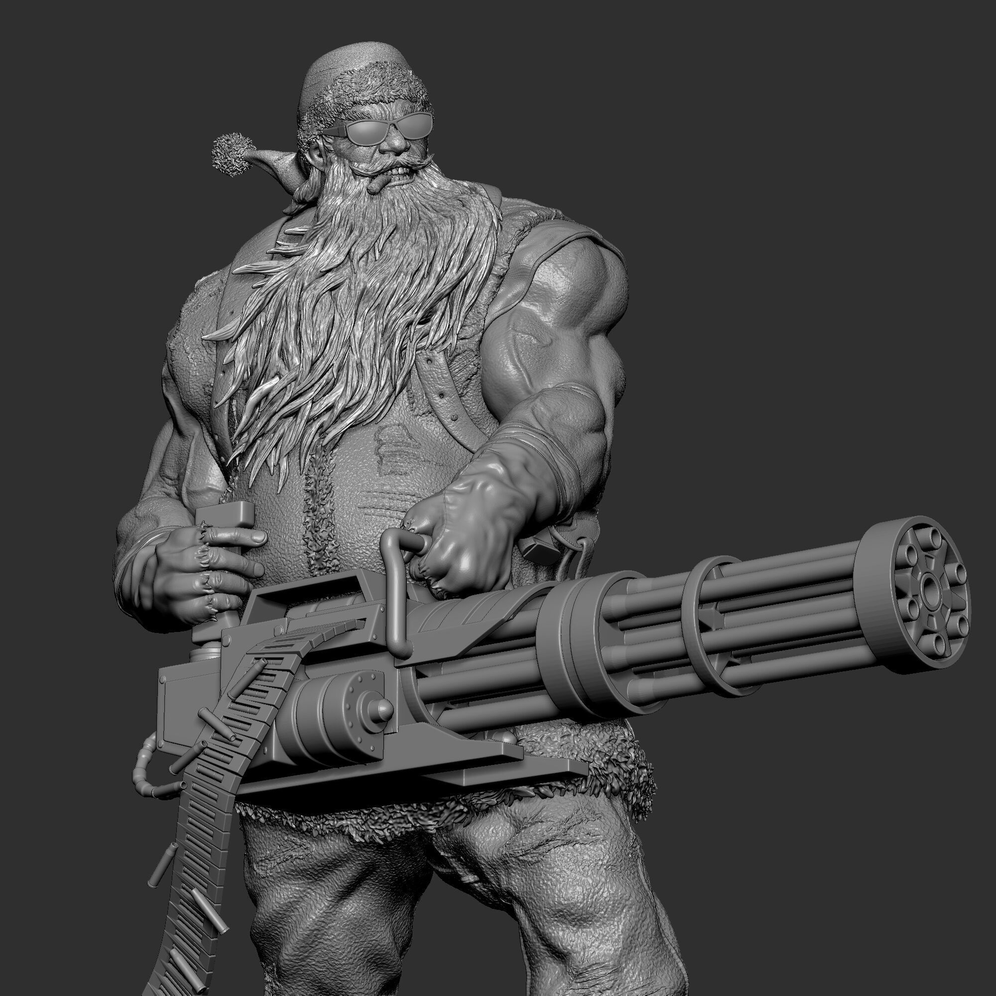 Badass Santa Claus 3D Print Model 3D print model_17